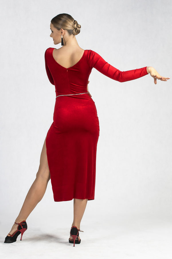 Brooklyn Velvet Dress Red <br/> P19120012-02
