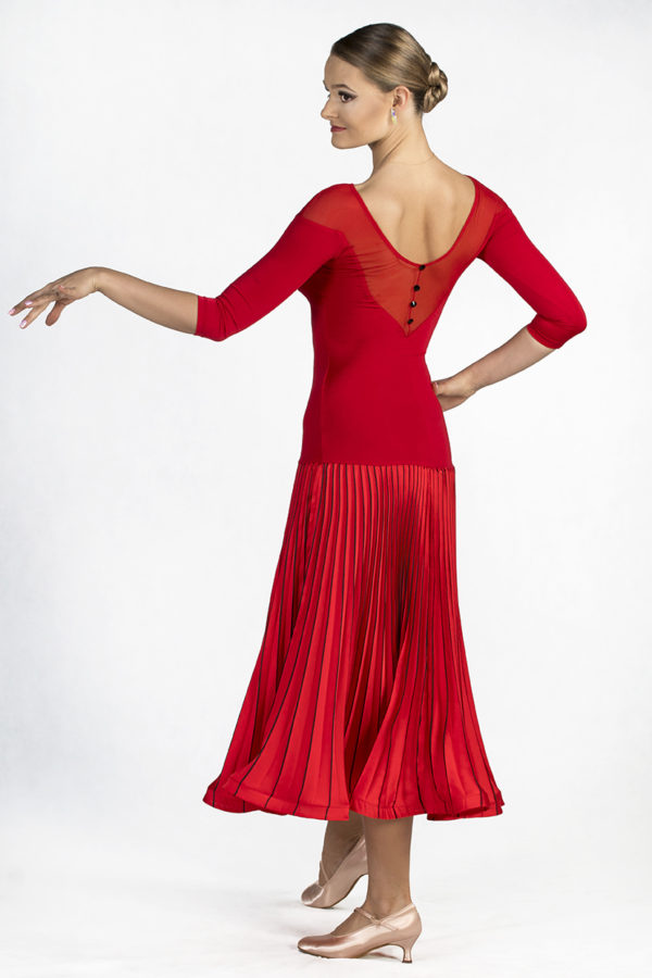 5th Ave Pleated Dress red <br/> P19120014-02