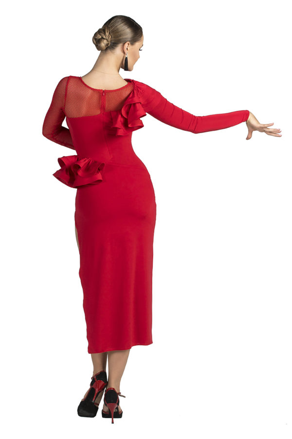 Broadway Frill Dress Red <br/> P19120015-02