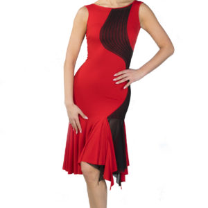 Swirl Latin Dress Red <br/> P17120035-02