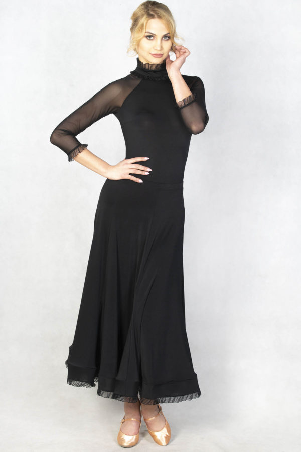 Monaco Ballroom Skirt-Black<br/> P18120022-01