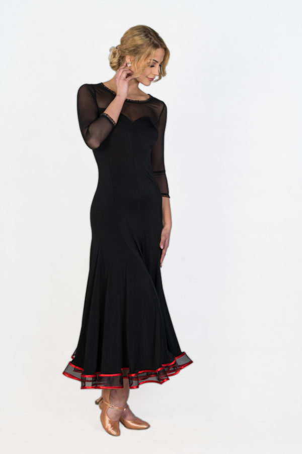 Red Rose Ballroom Dress Black <br/> P18120012-01