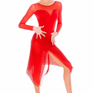 Sofia Latin Dress Red <br/> P20120006-02