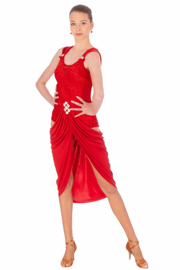Sandra Latin Dress Red <br/> P20120013-02