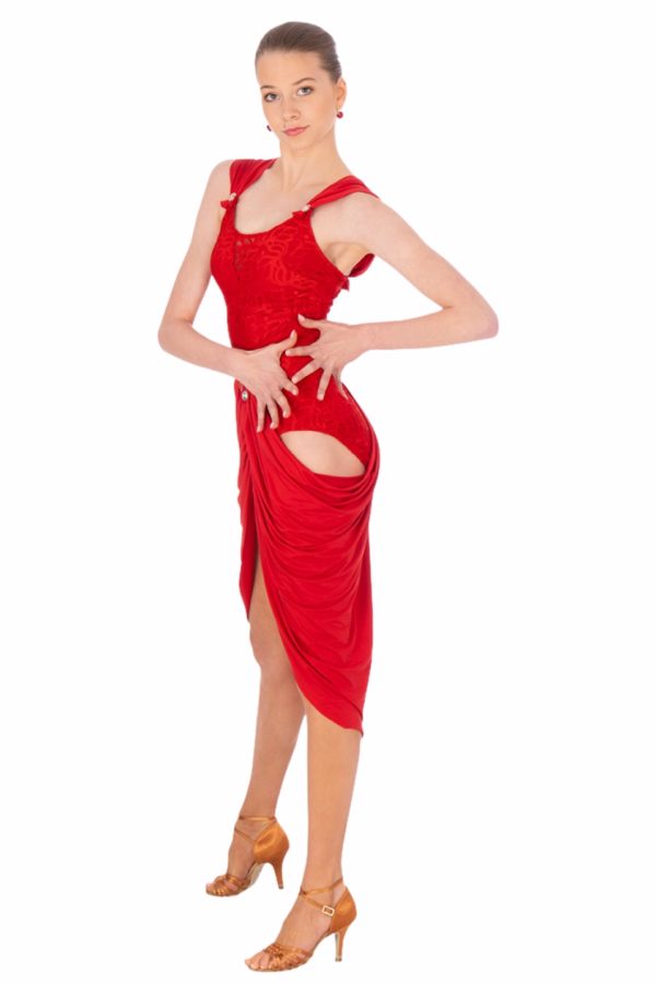 Sandra Latin Dress Red <br/> P20120013-02
