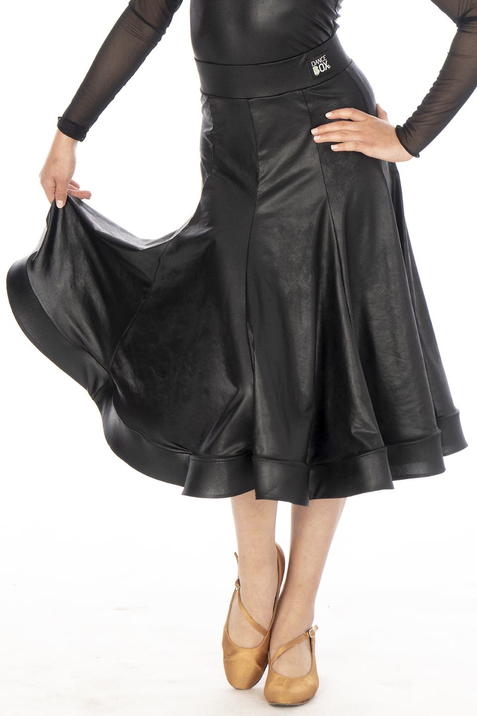 Rihanna Soft Leather Ballroom Skirt Black / G20120016-01 | DANCEBOX
