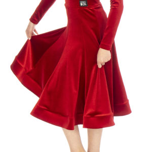 Lorde Ballroom Velvet Skirt Red <br/> G20120012-02