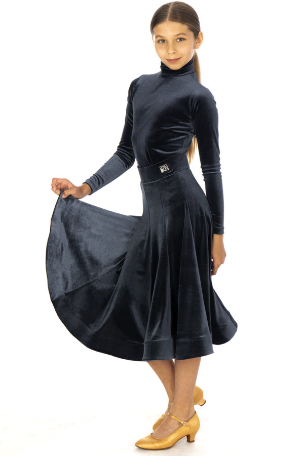 Lorde Ballroom Velvet Skirt Hematite <br/> G20120012-04