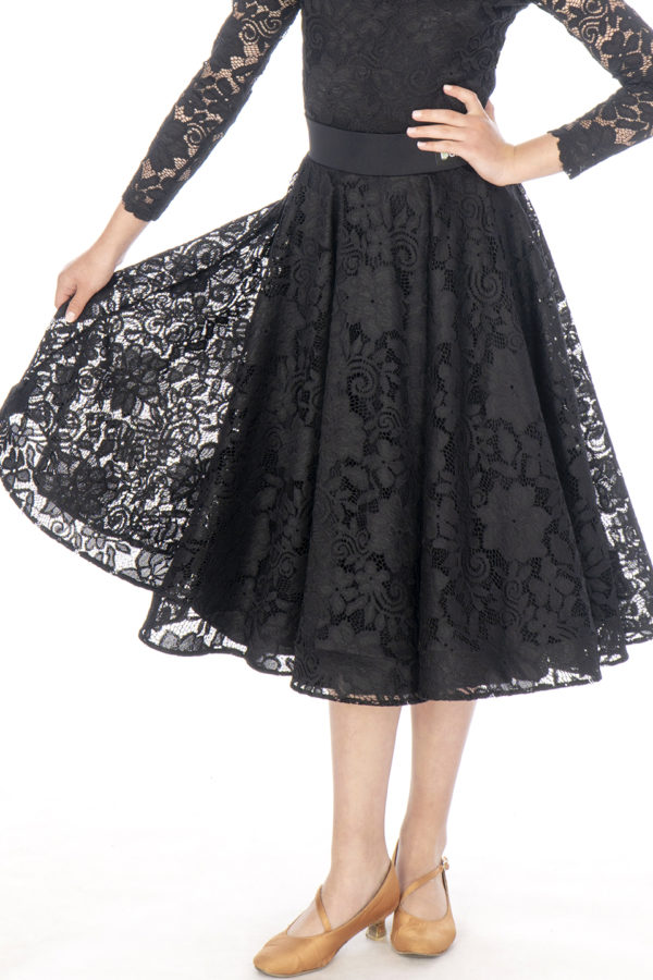 Hailee Lace Ballroom Skirt Black <br/> G20120013-01