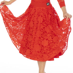 Hailee Lace Ballroom Skirt Red <br/> G20120013-02