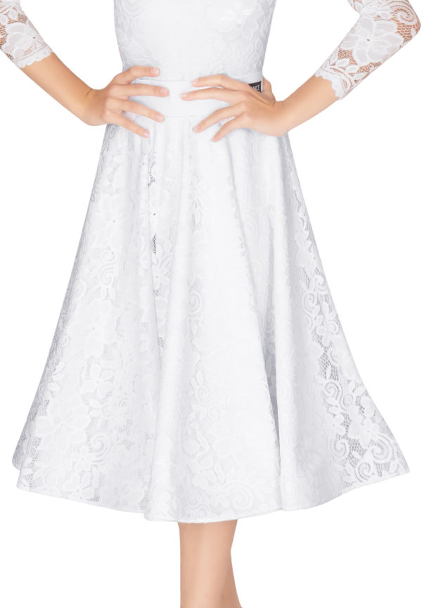 Hailee Lace Ballroom Skirt White <br/> G20120013-04