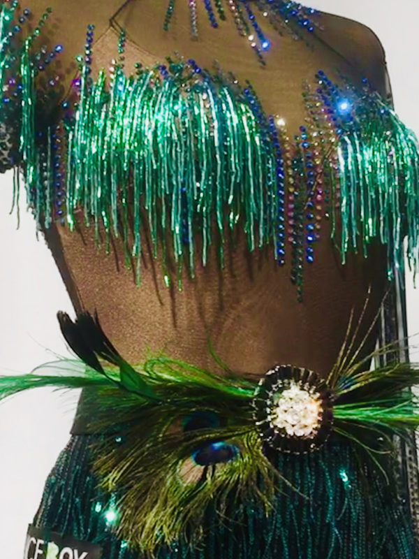 Emerald Sequin Latin Dress  <br/> HC20003