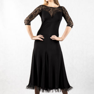Alicja Lace Yoke Dress Black <br/> P14120043-01