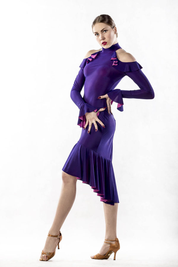 Flamenco Dress Purple Pink <br/> P16120026-03