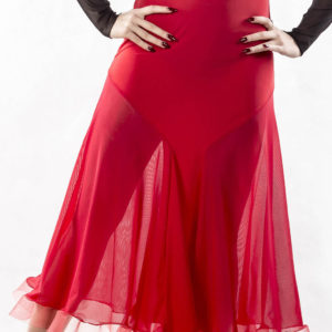 Hour Glass Ballroom Skirt-Red<br/> P14120048-02
