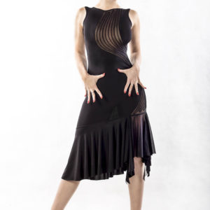 Swirl Latin Dress Black <br/> P17120035-01