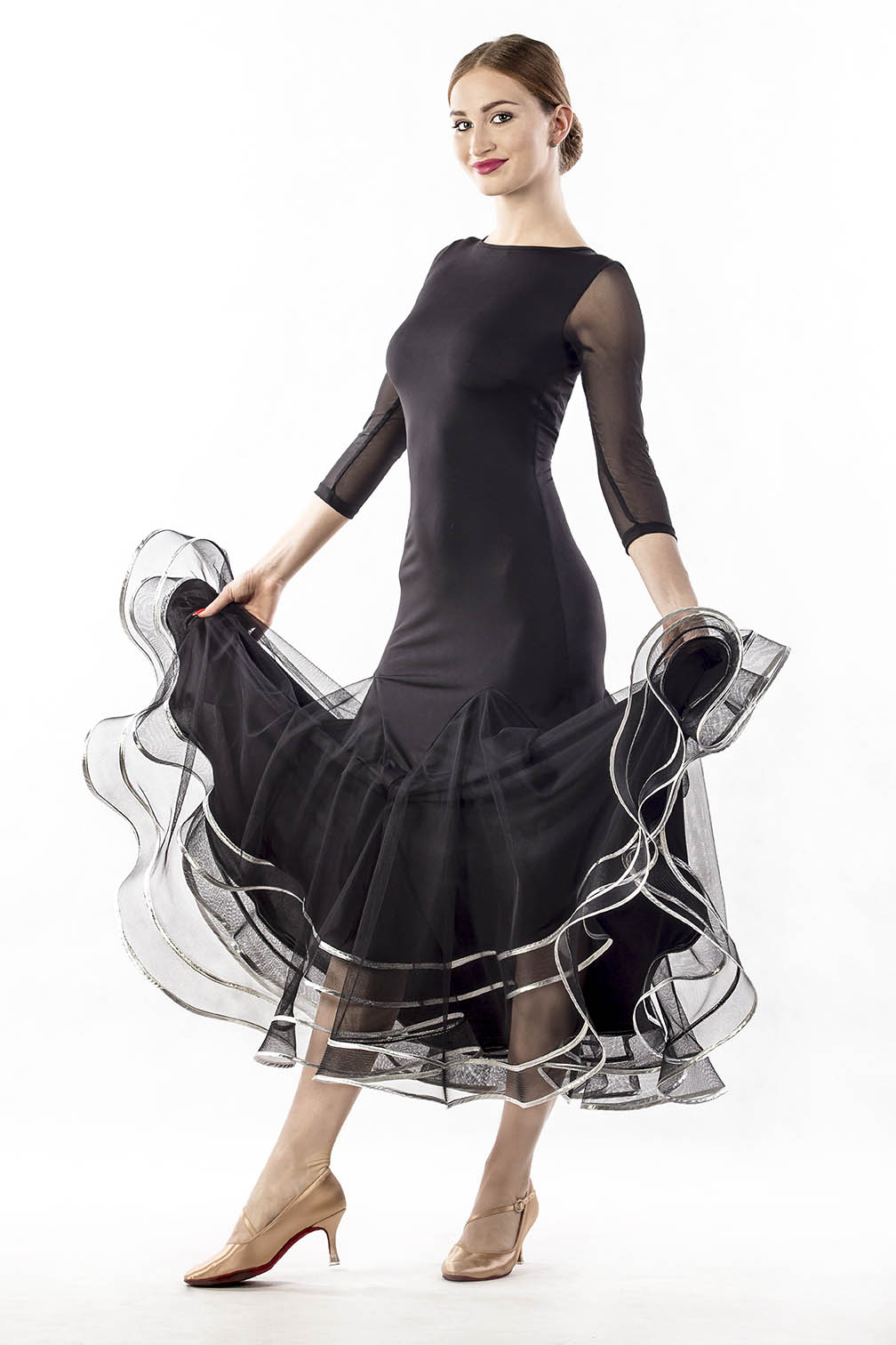 Silver Wave Dress Black / P17120036-01 | DANCEBOX