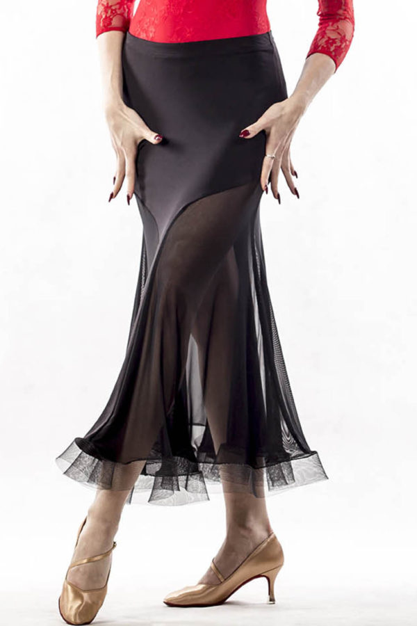 Hour Glass Ballroom Skirt-Black<br/> P14120048-01