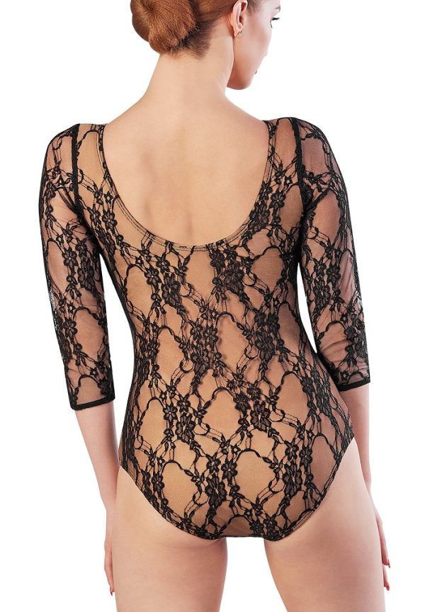 3-4 Sleeve Lace Body Black-Nude <br/> P15120040-01