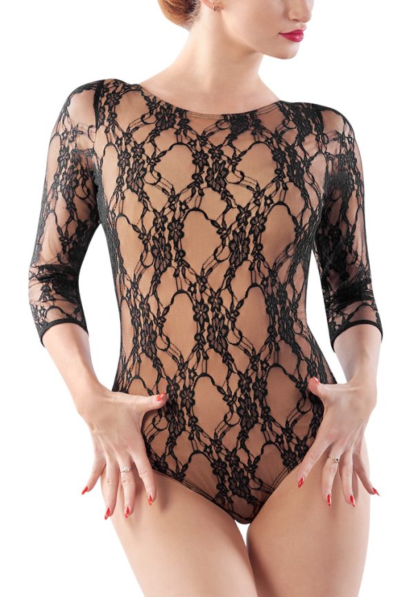 3-4 Sleeve Lace Body Black-Nude <br/> P15120040-01
