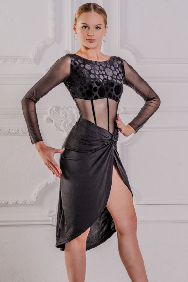 Claudia Latin Skirt Black <br/> P23120021-01
