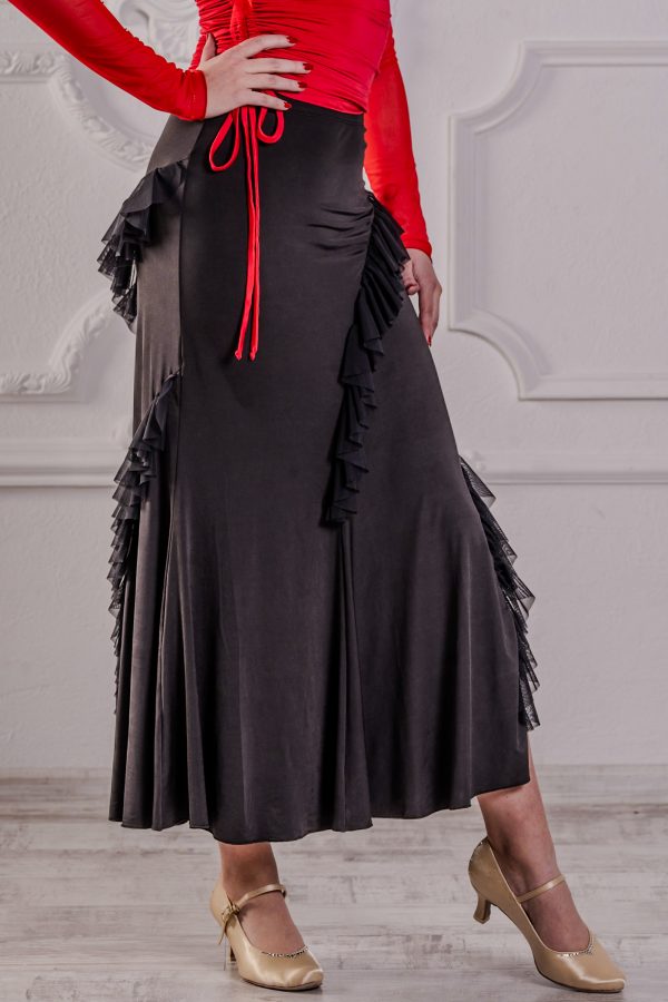 Ava Ballroom Skirt-Black<br/> P23120031-01