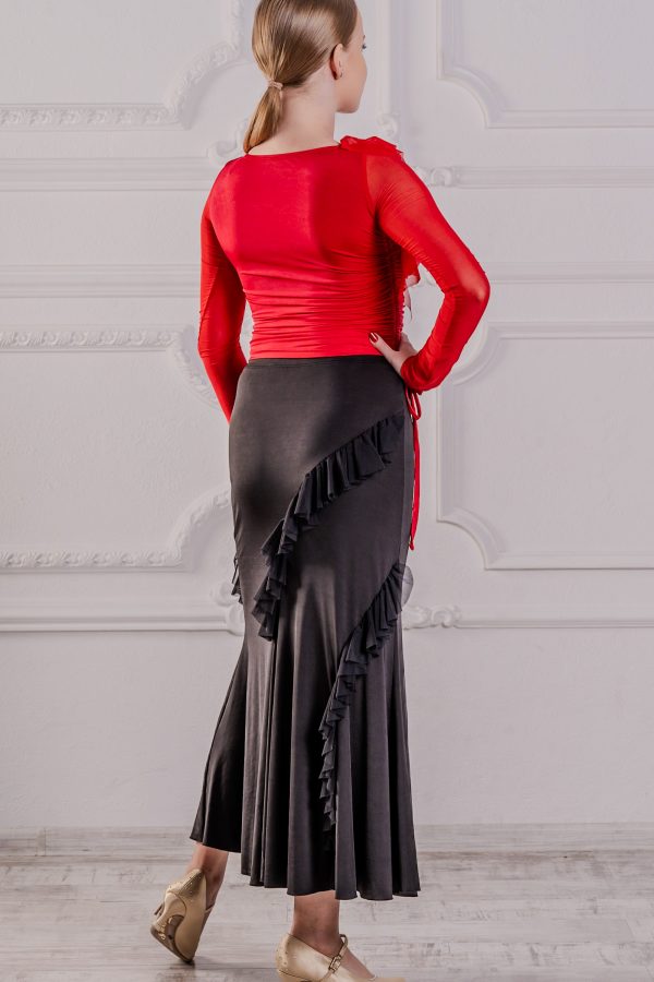 Ava Ballroom Skirt-Black<br/> P23120031-01