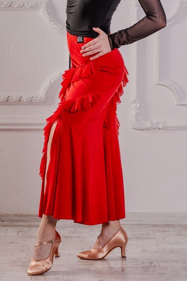 Ava Ballroom Skirt-Red<br/> P23120031-02
