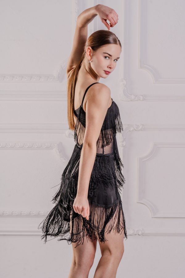 Angelique Latin Dress Black <br/> P23120035-01